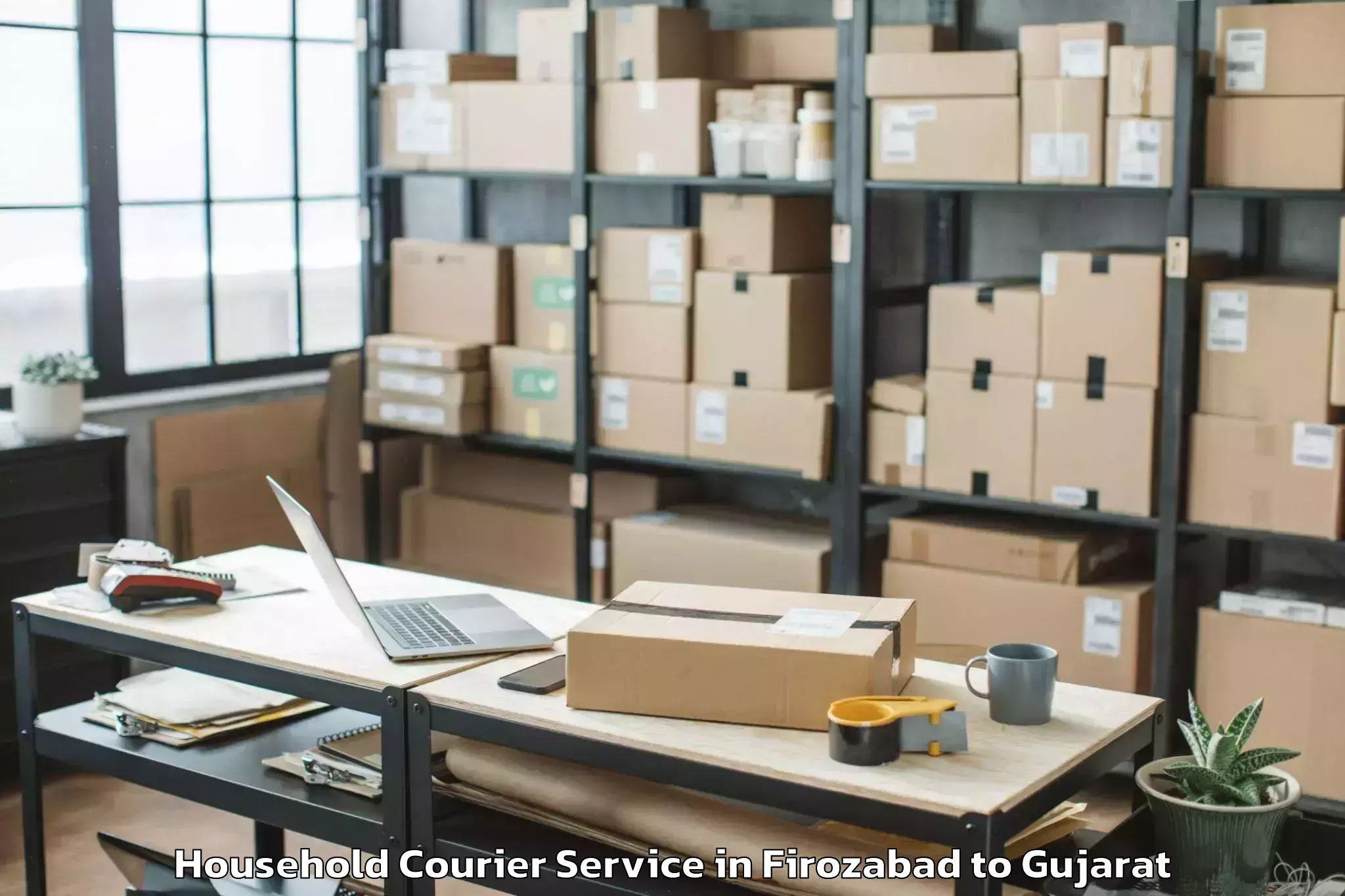 Hassle-Free Firozabad to Jamnagar Household Courier